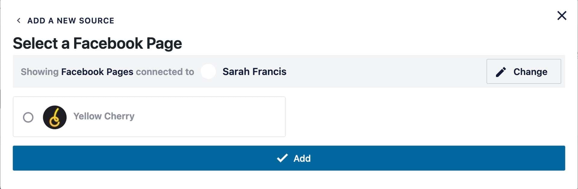 Connect Account Pop up Add Account Pop Up Window