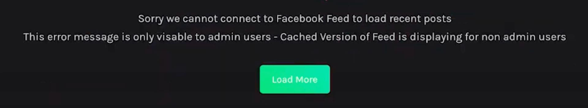 Social Feed Error Message Social Media Feed Disconnected Error Message